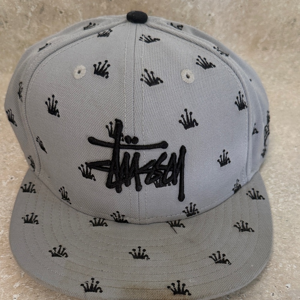 Stussy Gray Cap with Black Embroidery
